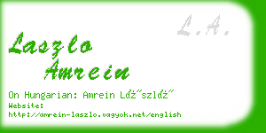 laszlo amrein business card